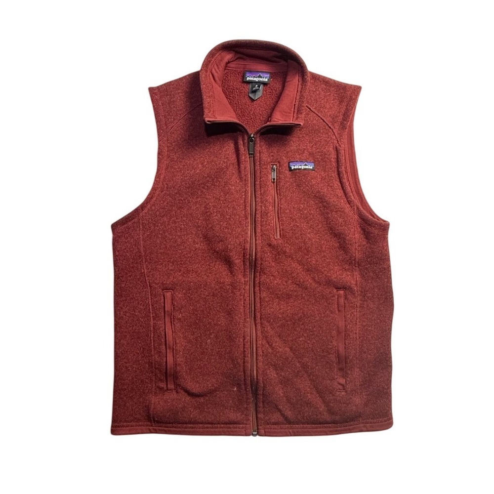 Patagonia Better Sweater Fleece Vest Medium Burgundy Red Full Zip Heathered-2512